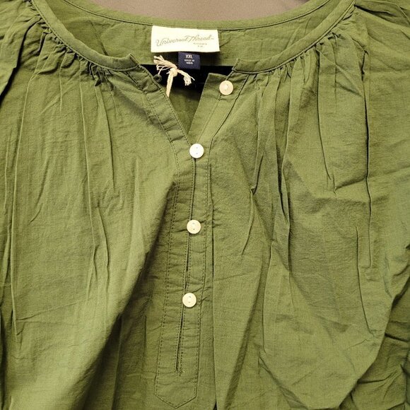 Universal Threads Lightweigh Long Sleeve Blouse, Green, Size XXL - Picture 4 of 11